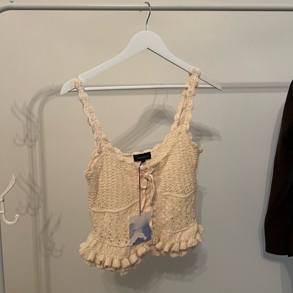 BRAND NEW Taissa Corset Top in Ivory MAJORELLE - Picture 1 of 3